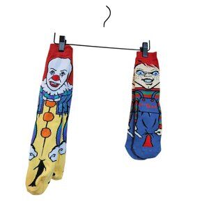 Pennywise & Chucky Horror Character Socks NWOT